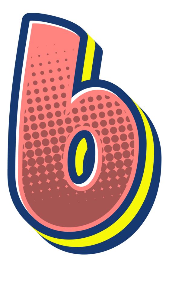 Comic Halftone Alphabet Letter and Number png
