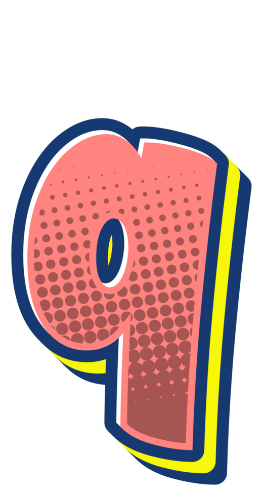 Comic Halftone Alphabet Letter and Number png