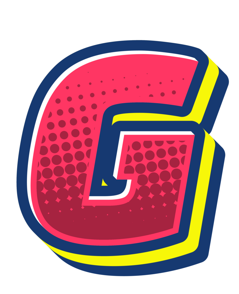 Comic Halftone Alphabet Letter and Number png