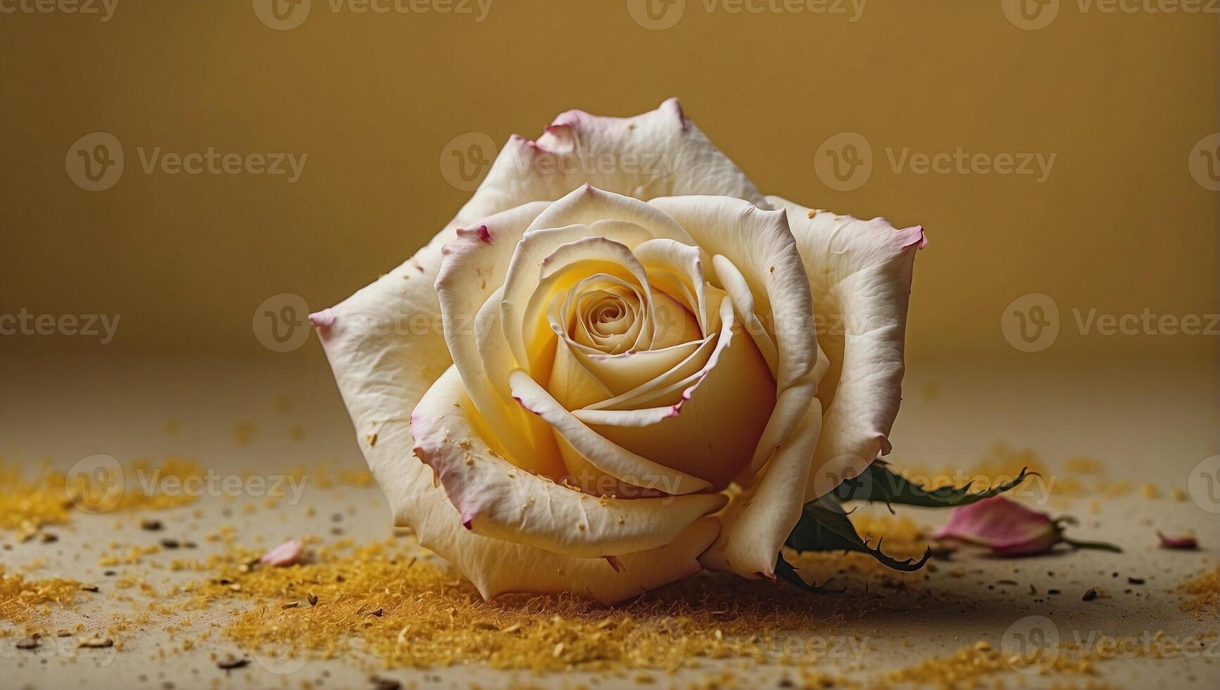 Blooming Splendor A Majestic White Flower Amidst a Sea of Lively Yellow Blooms Nature's Captivating Display of Vibrancy and Beauty photo