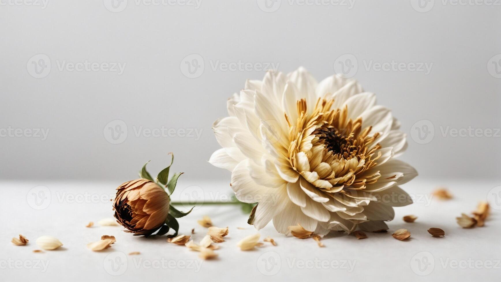 Blooming Splendor A Majestic White Flower Amidst a Sea of Lively Yellow Blooms Nature's Captivating Display of Vibrancy and Beauty photo