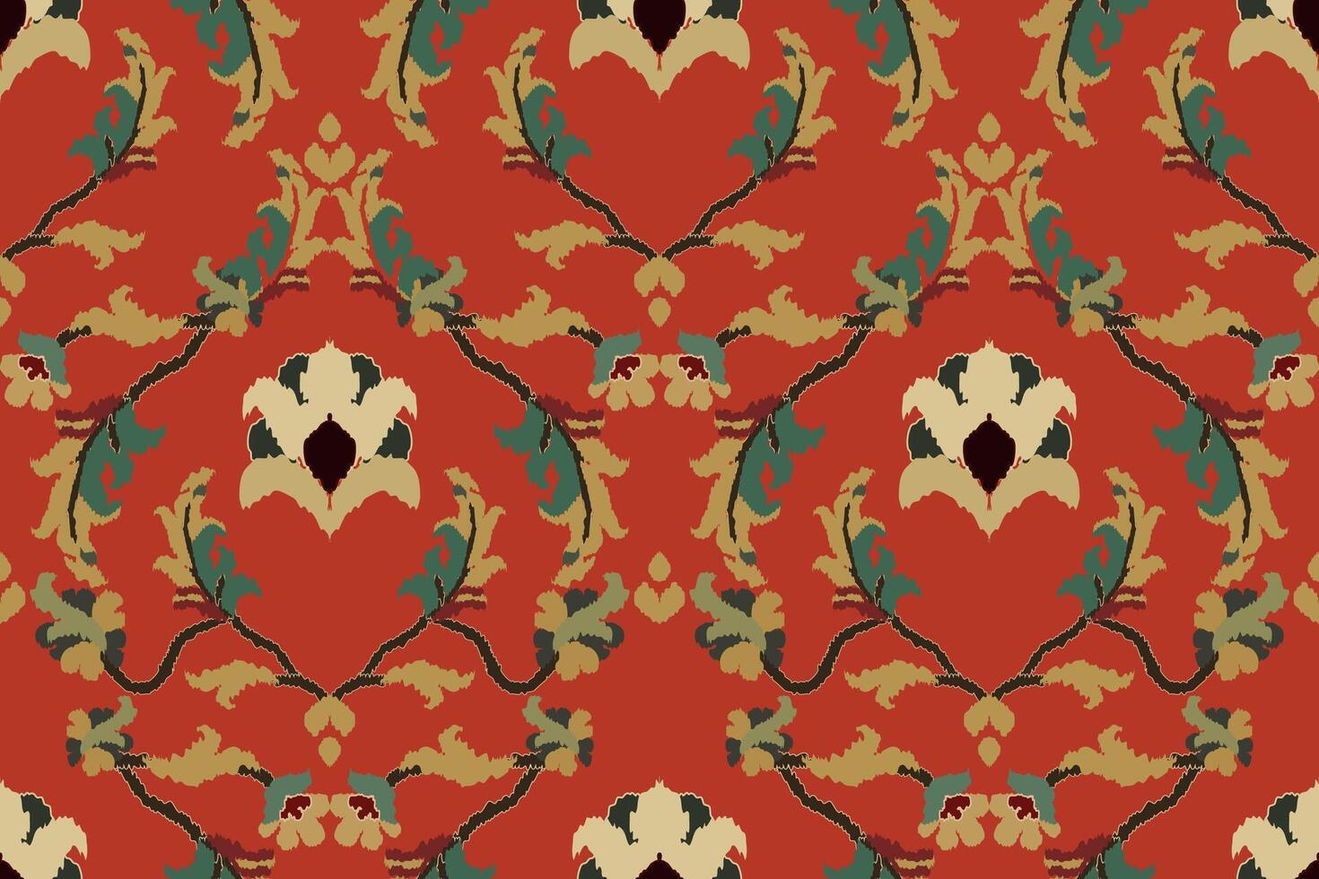ikat tribal indio sin costura modelo. étnico azteca tela alfombra mandala ornamento nativo boho cheurón textil.geometrico africano americano oriental tradicional ilustraciones. bordado estilo. vector
