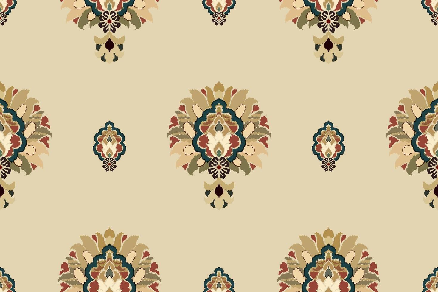 ikat tribal indio sin costura modelo. étnico azteca tela alfombra mandala ornamento nativo boho cheurón textil.geometrico africano americano oriental tradicional ilustraciones. bordado estilo. vector