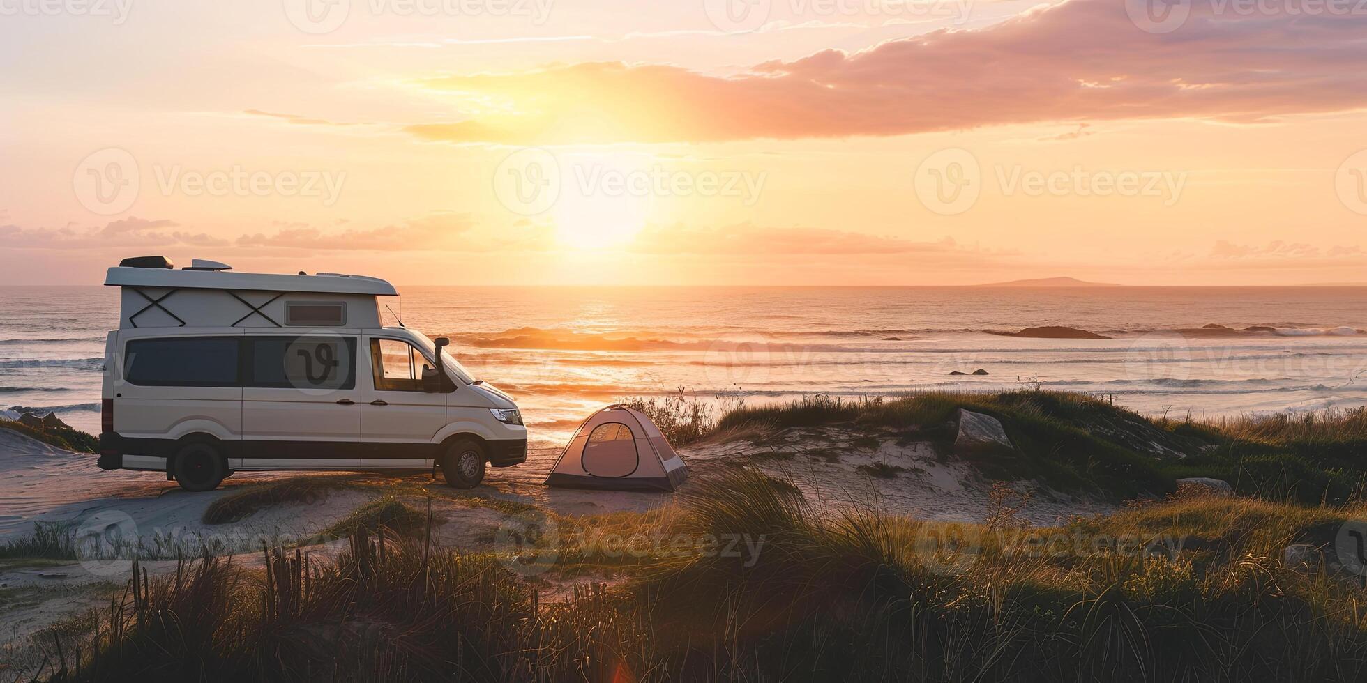 van on the beach, photo