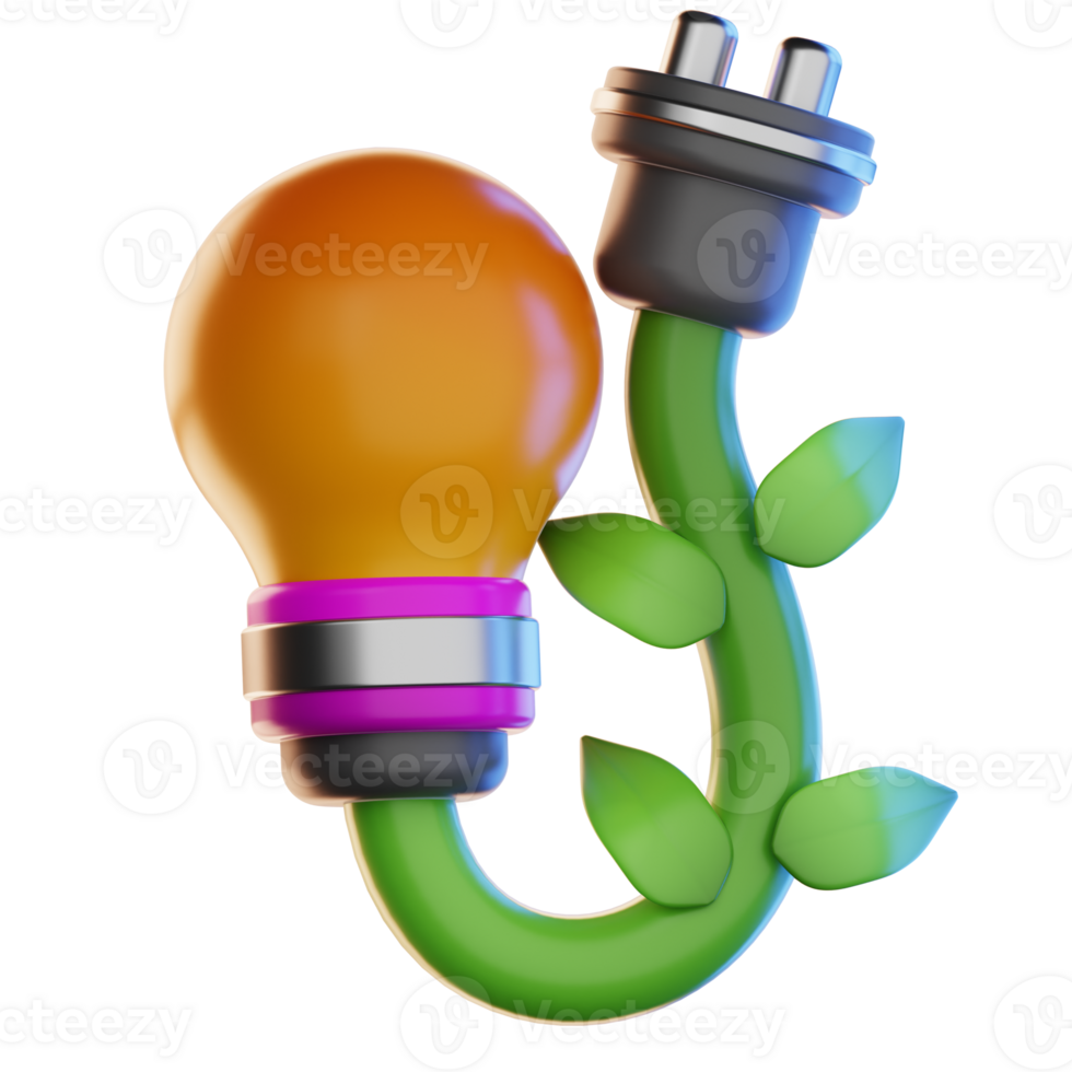 Green energy Technology Illustration 3d png