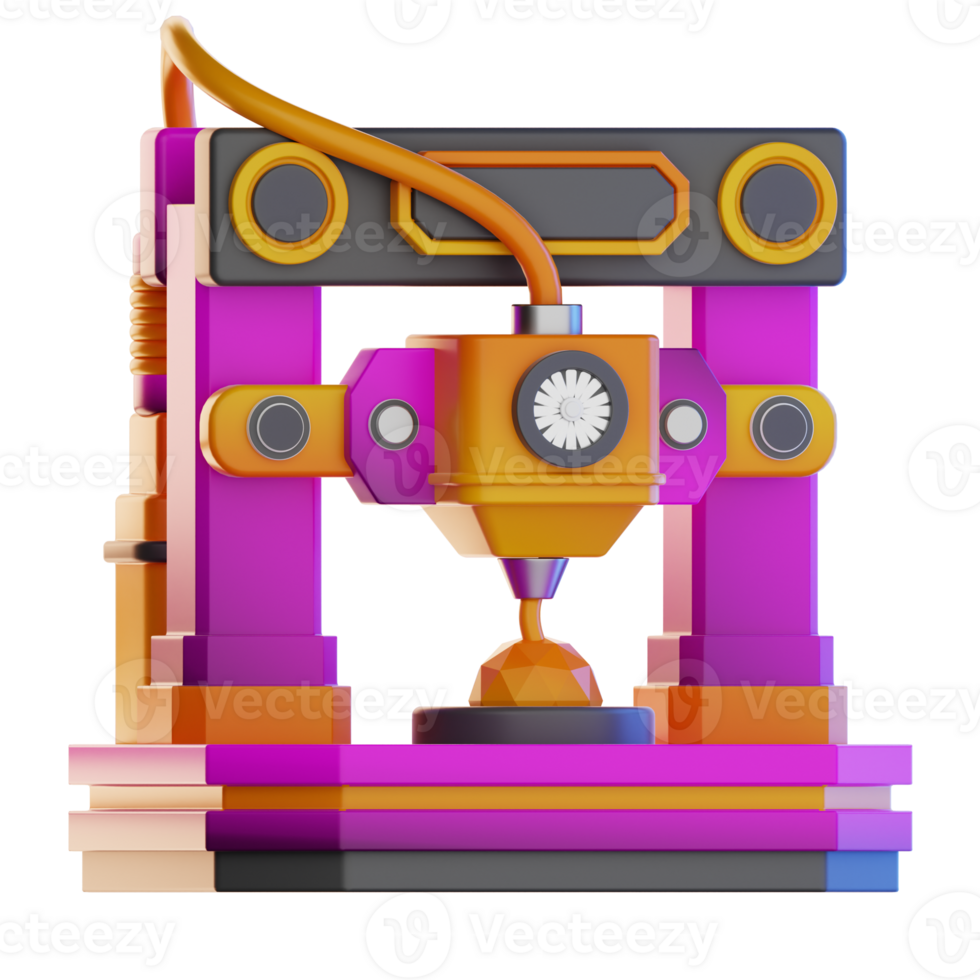 3D printer Technology Illustration 3d png