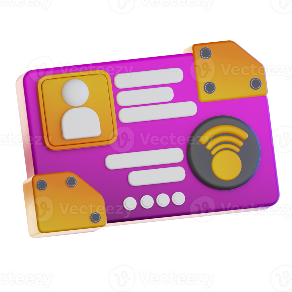 Id card Technology Illustration 3d png