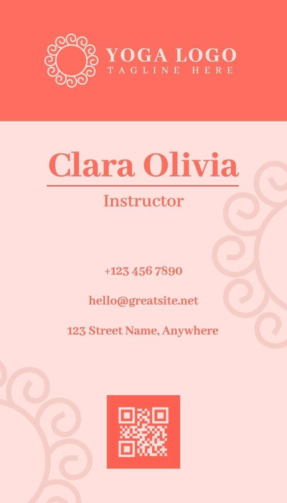 Yoga Business Card with Red Theme template