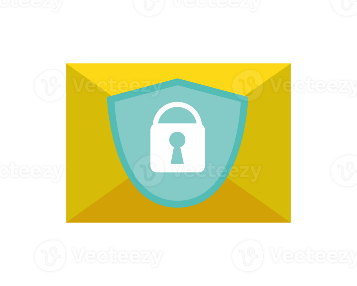 email Sécurité concept, email enveloppe avec bouclier icône. png