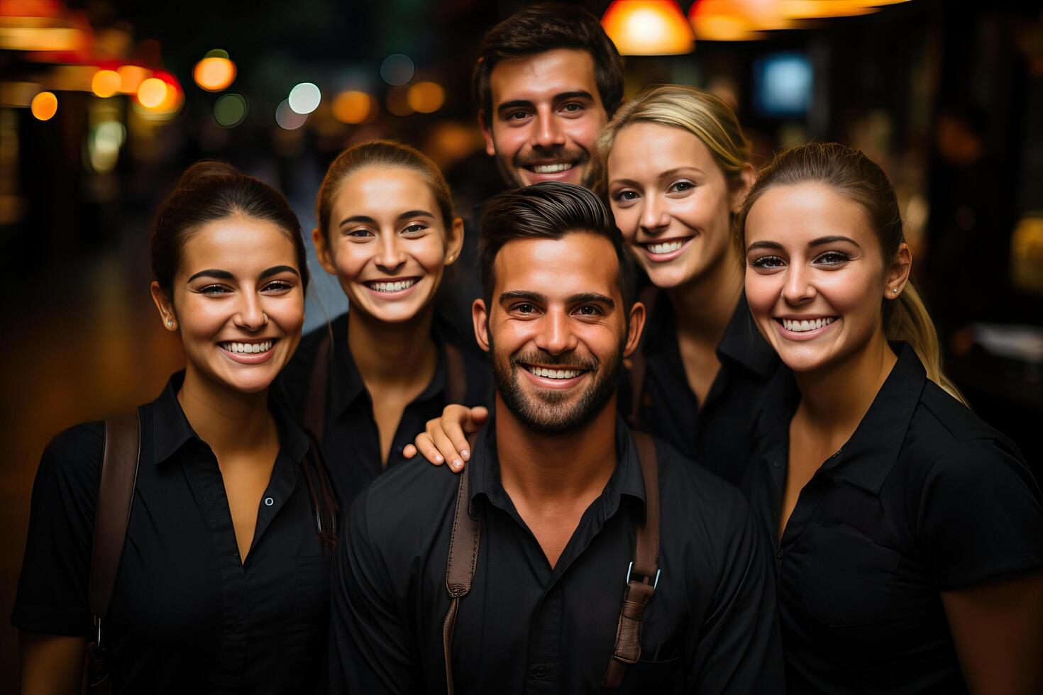 Portrait of happy successful multiracial business team. photo