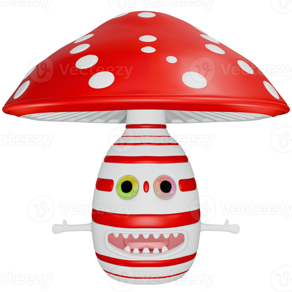 3d Persönlichkeit Pilz Amanita rot Weiß png