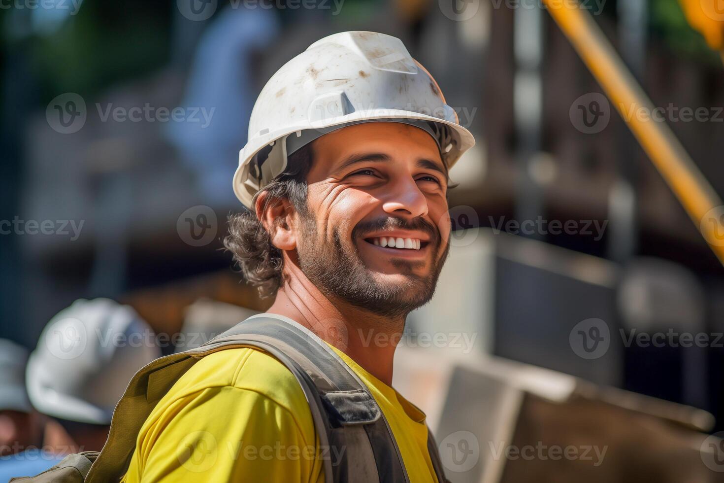 Portrait of construction worker at construction site photo