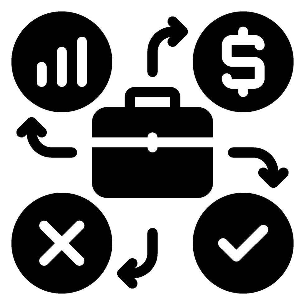 briefcase glyph icon vector