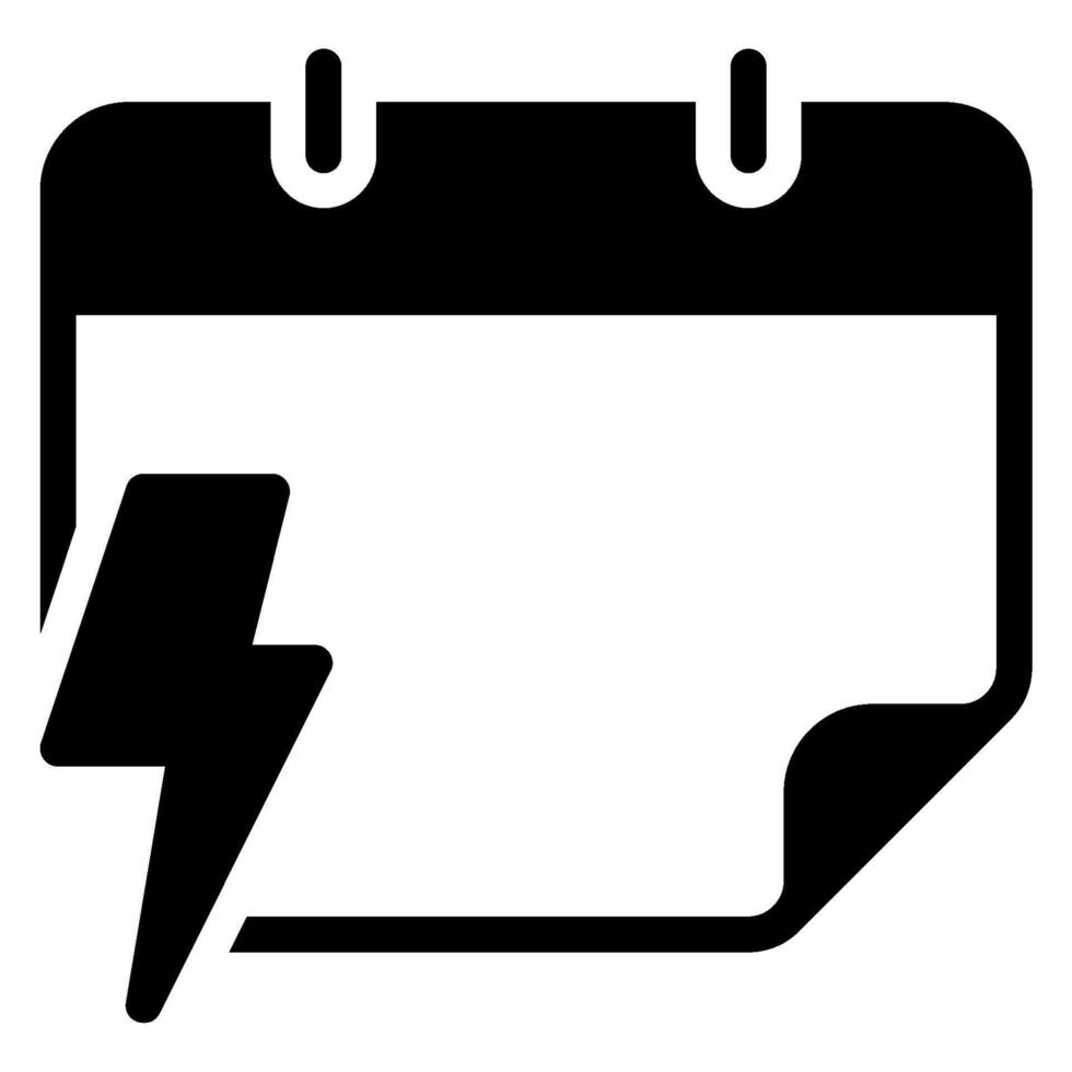 thunder glyph icon vector