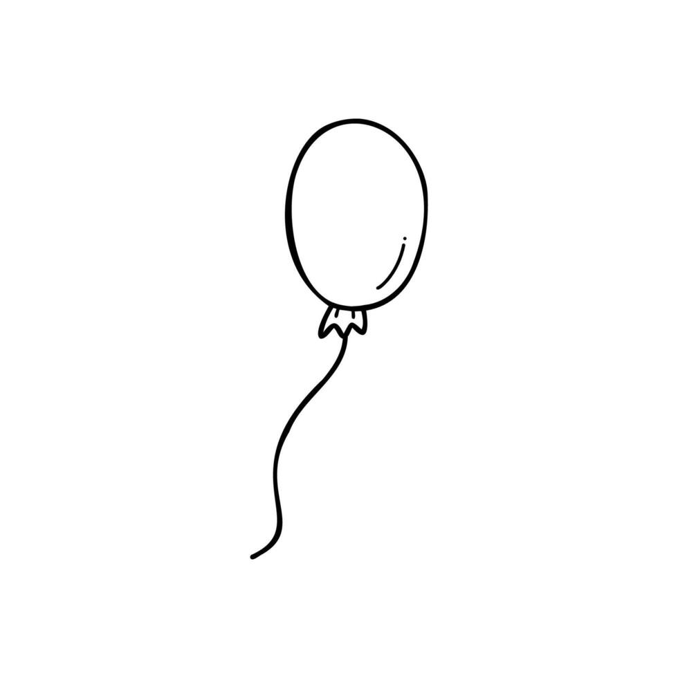 single isolated balloon clipart in doodle style. Stock image on a white background. vector