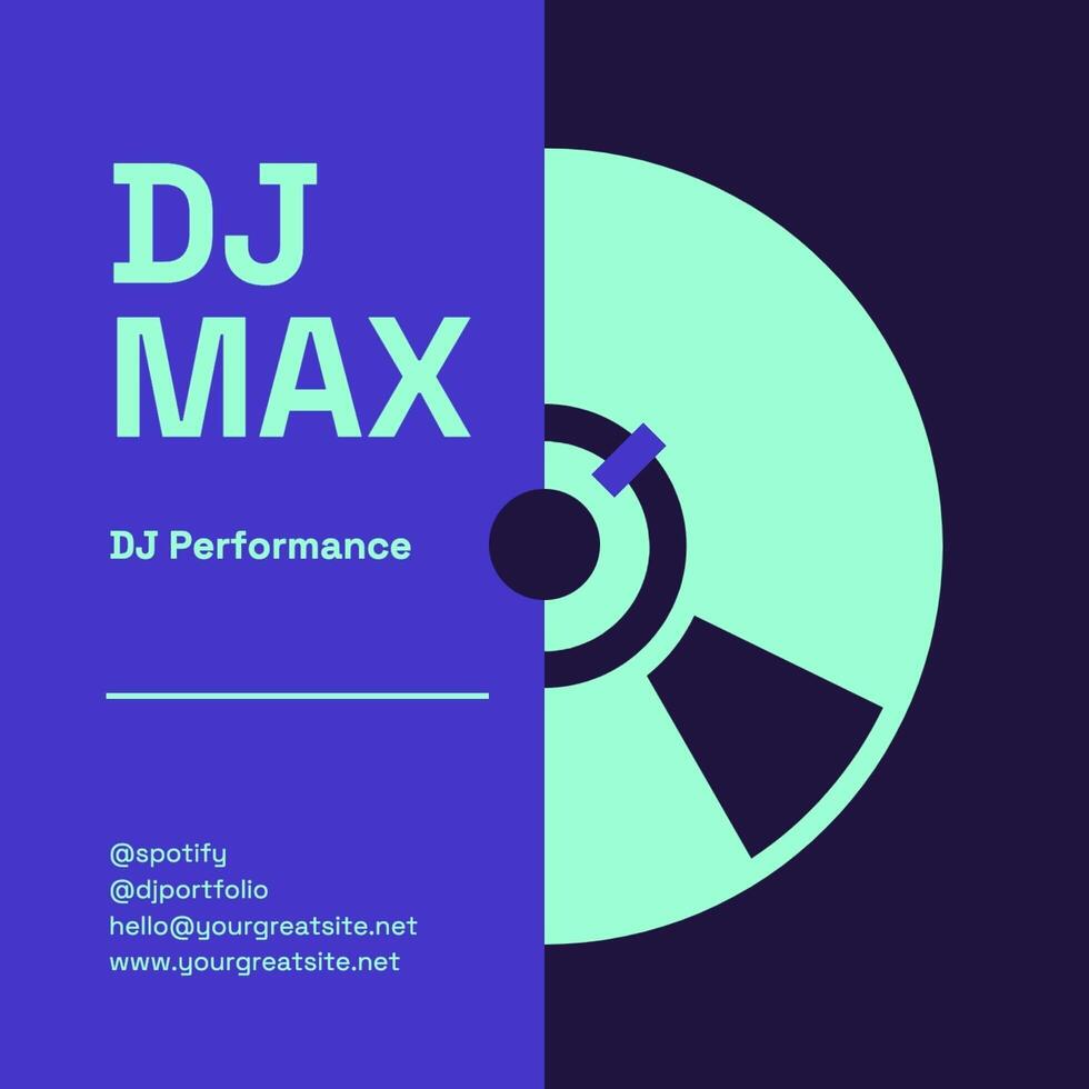 Blue Music DJ Performance Business Card template