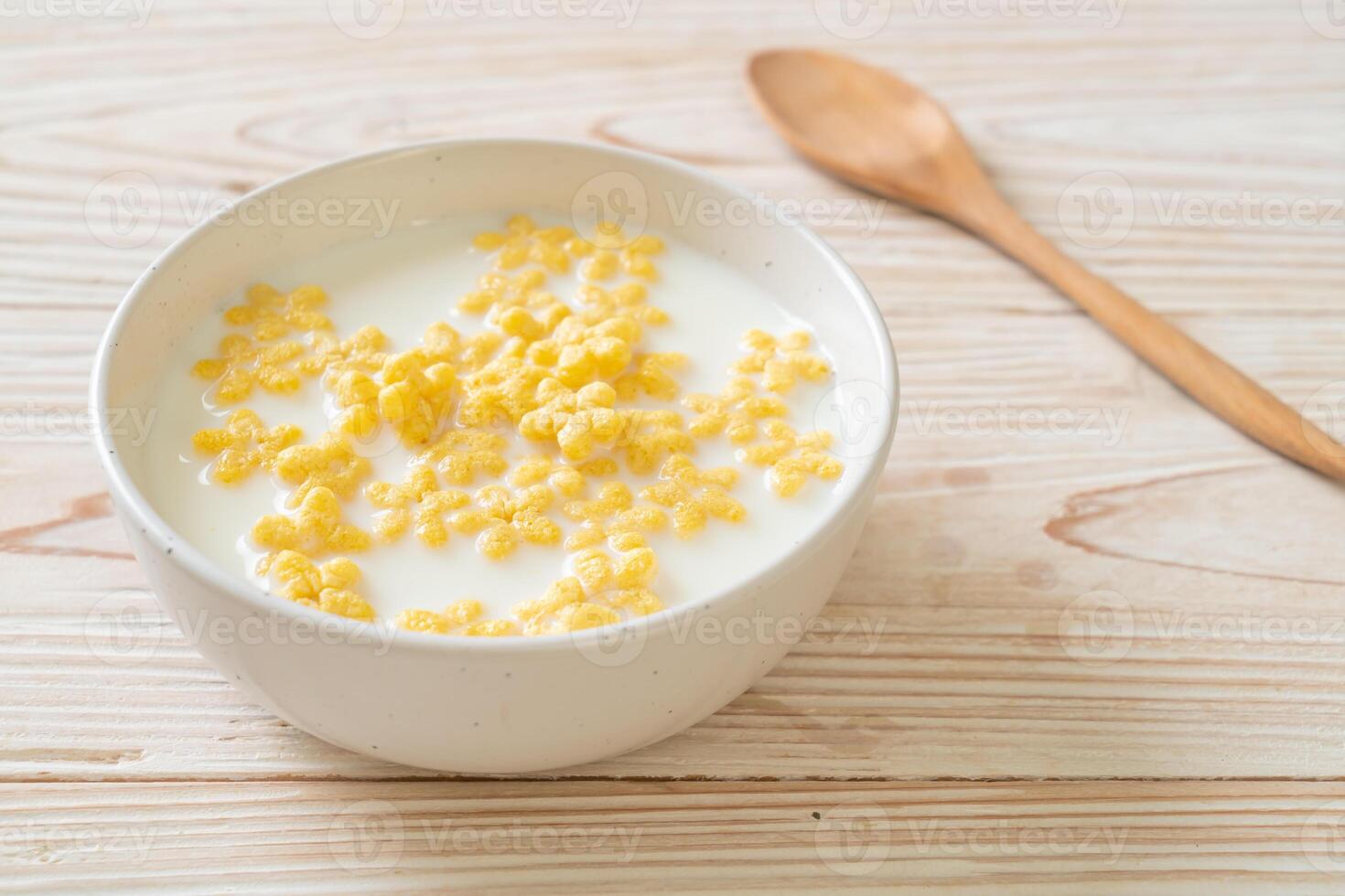 cereals with fresh milk photo