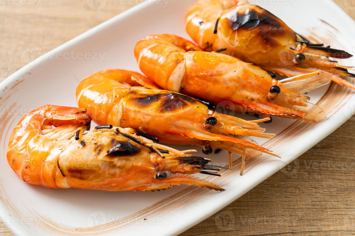 grilled river prawns or shrimps photo