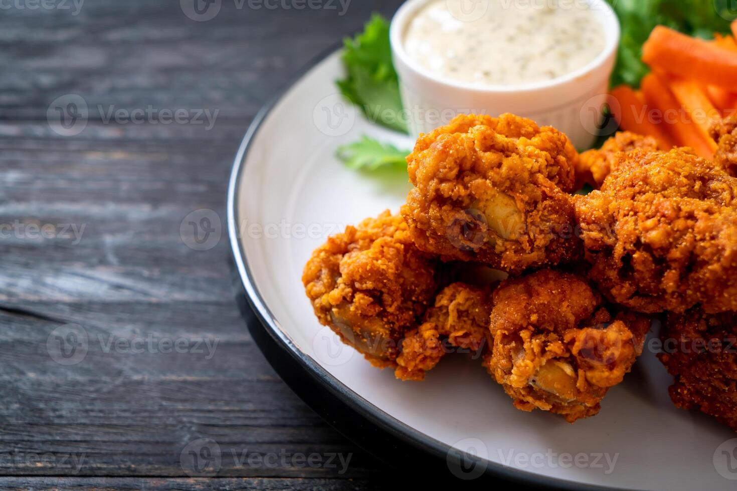 fried spicy chicken wings photo