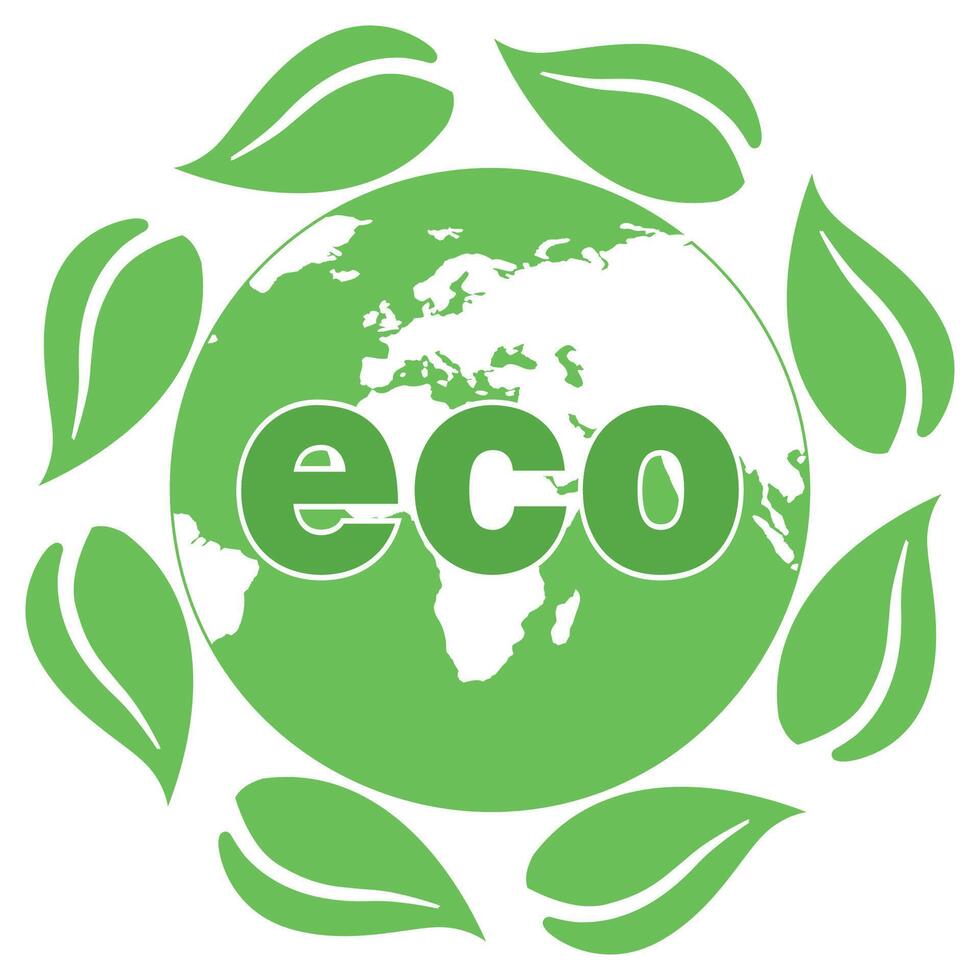 ecología concepto con verde hojas vector