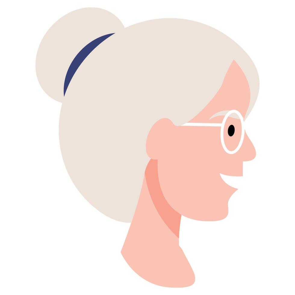 avatar cara para antiguo mujer expresión vector