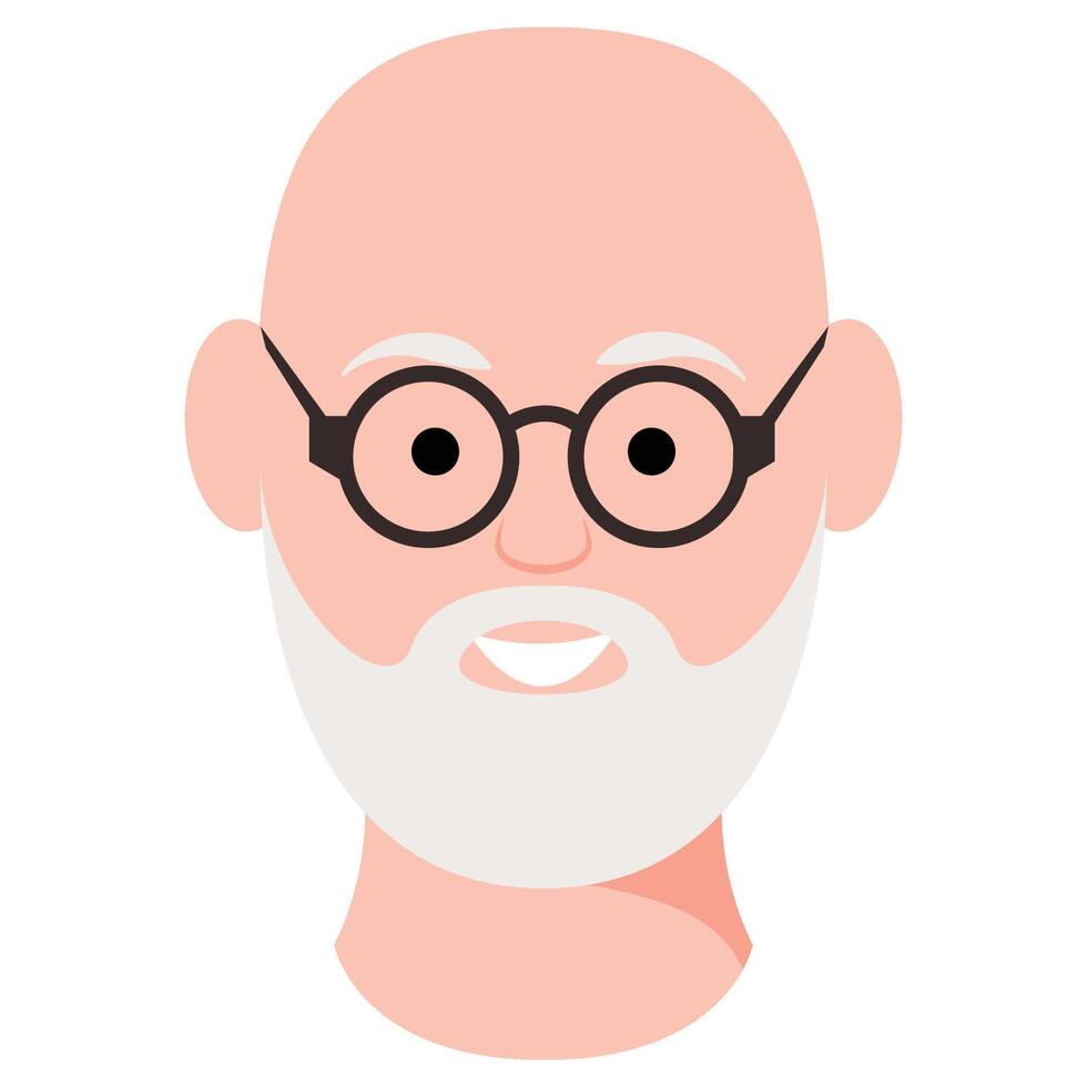 avatar cara para antiguo hombre expresión vector