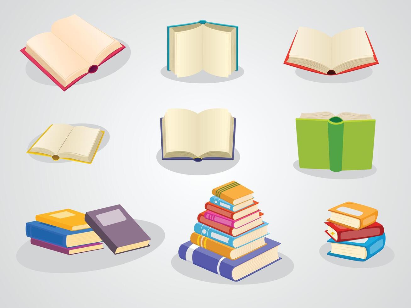 Book Set Collection Isolate design for decoration vector