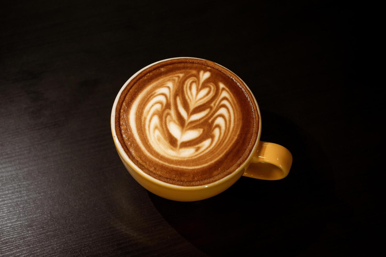 Wing Latte Art in cafe shop. photo