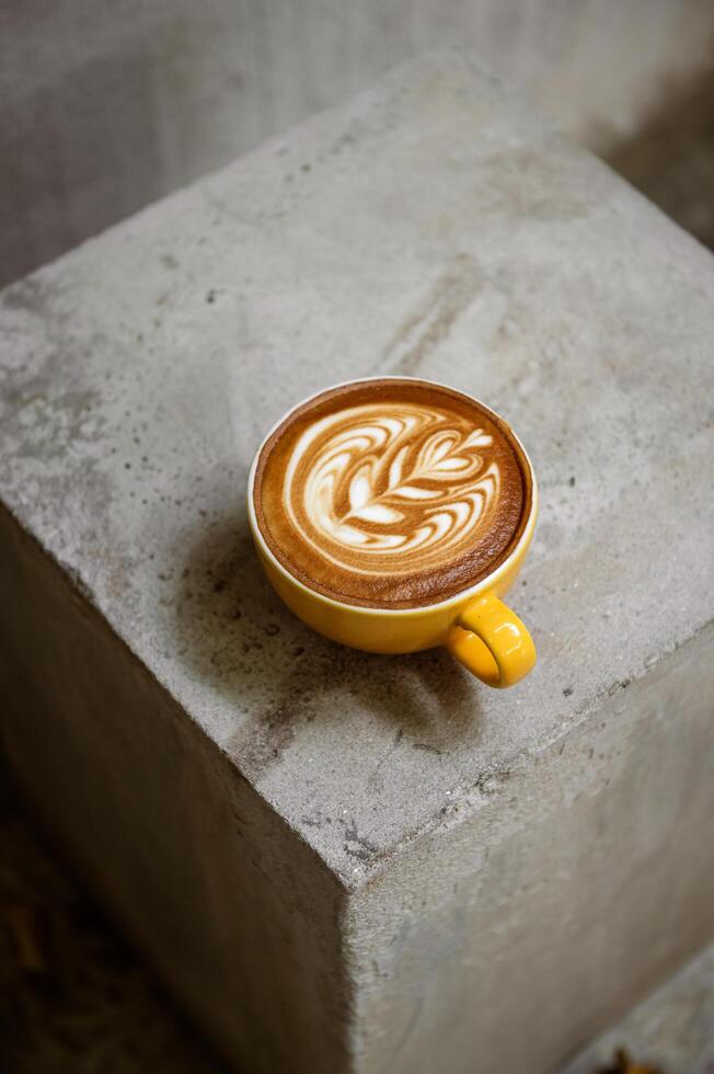 Wing Latte Art in cafe shop. photo