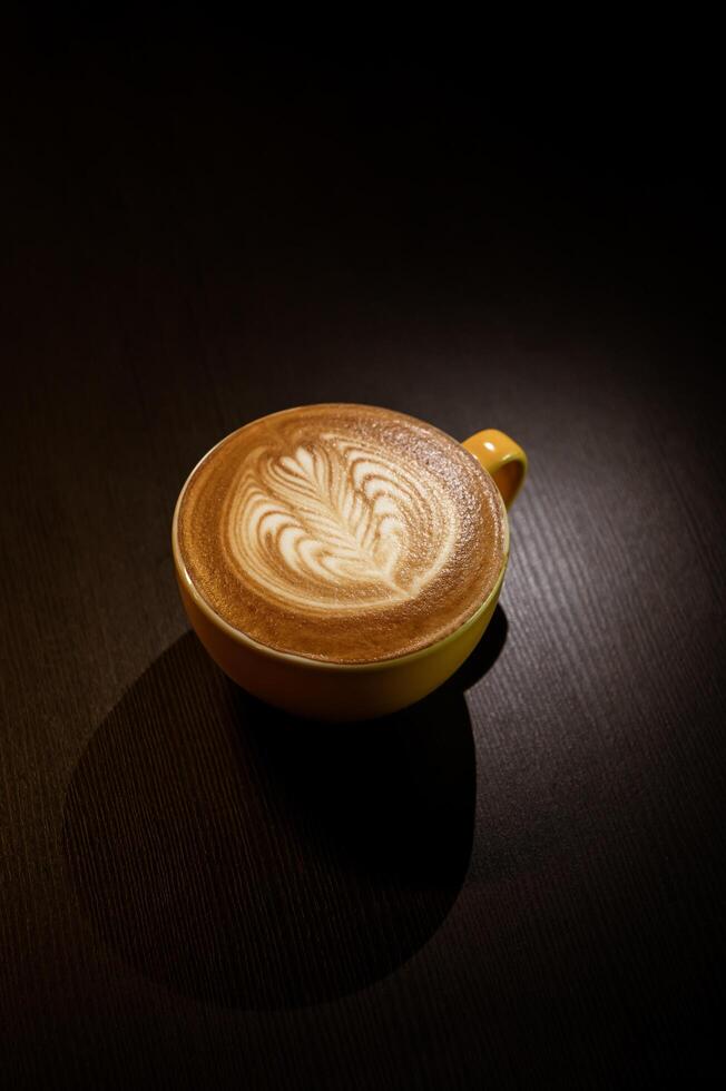 Wing Latte Art in cafe shop. photo