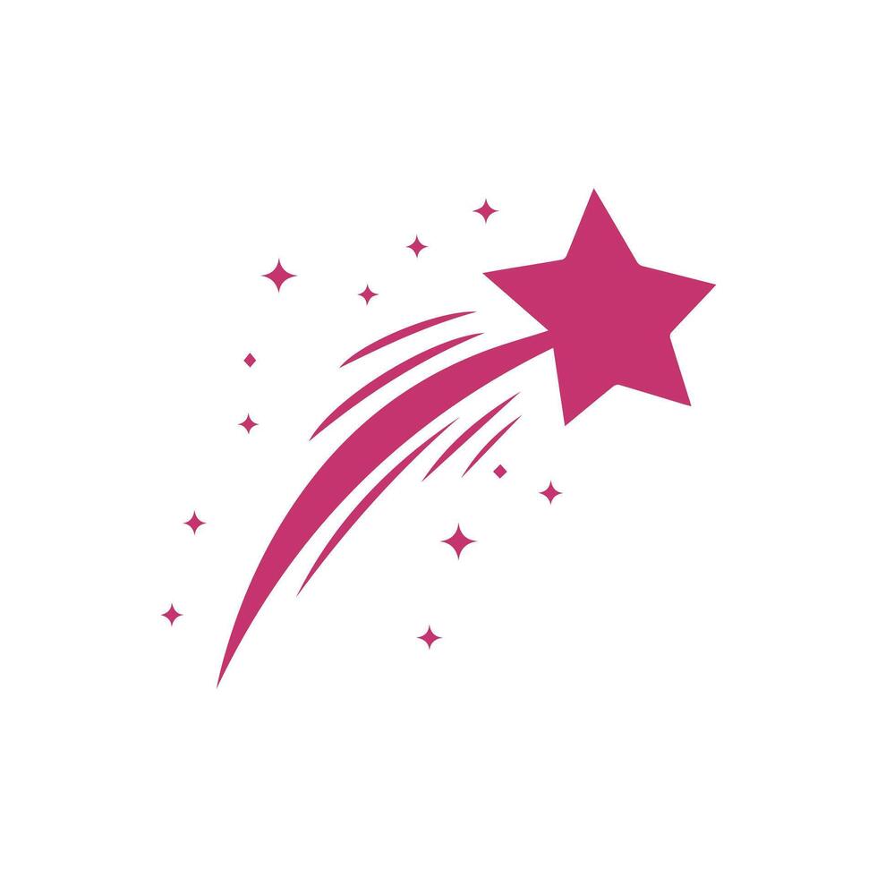 Falling Star icons space element night galaxy design. vector