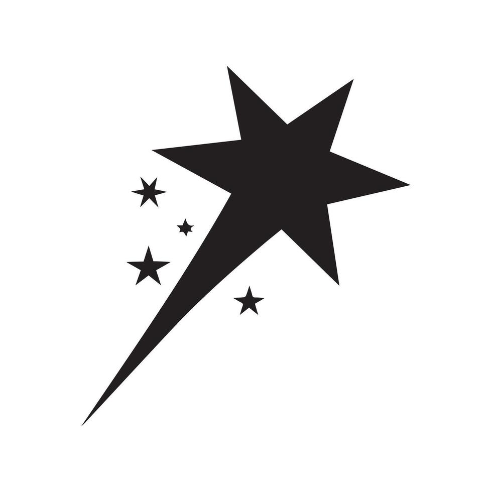 Falling Star icons space element night galaxy design. vector
