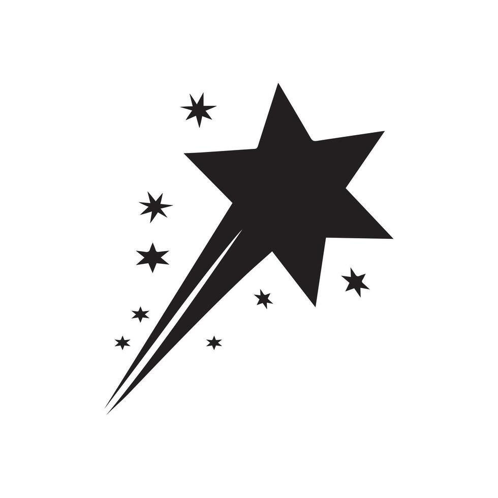 Falling Star icons space element night galaxy design. vector