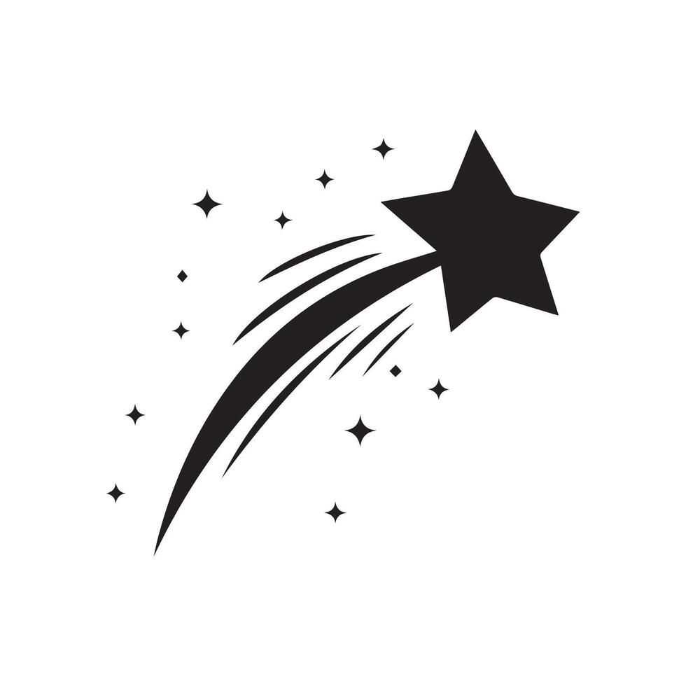 Falling Star icons space element night galaxy design. vector