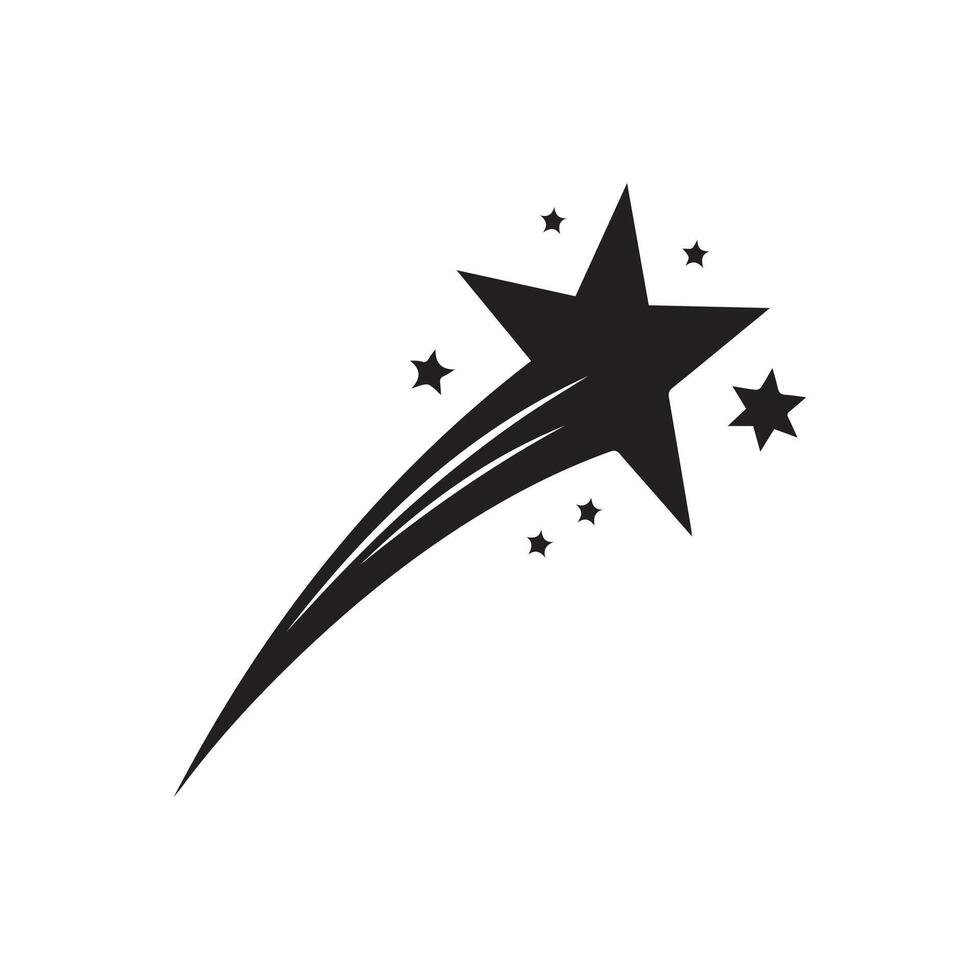 Falling Star icons space element night galaxy design. vector