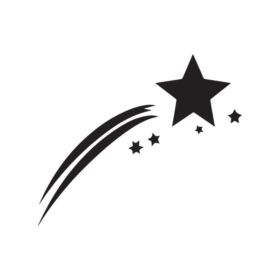 Falling Star icons space element night galaxy design. vector
