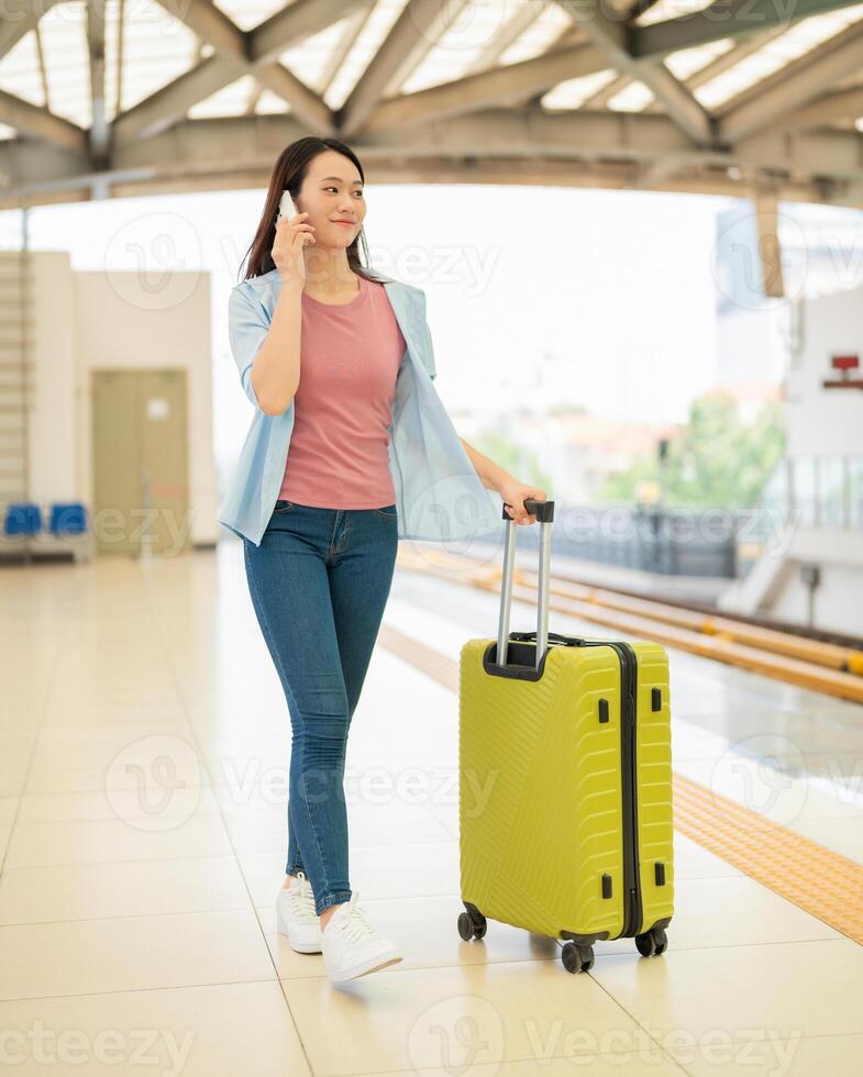 Photo of young Asian woman travel