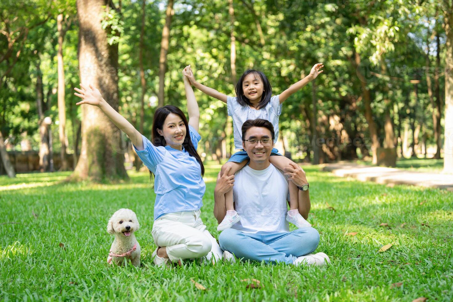 foto de joven asiático familia a parque