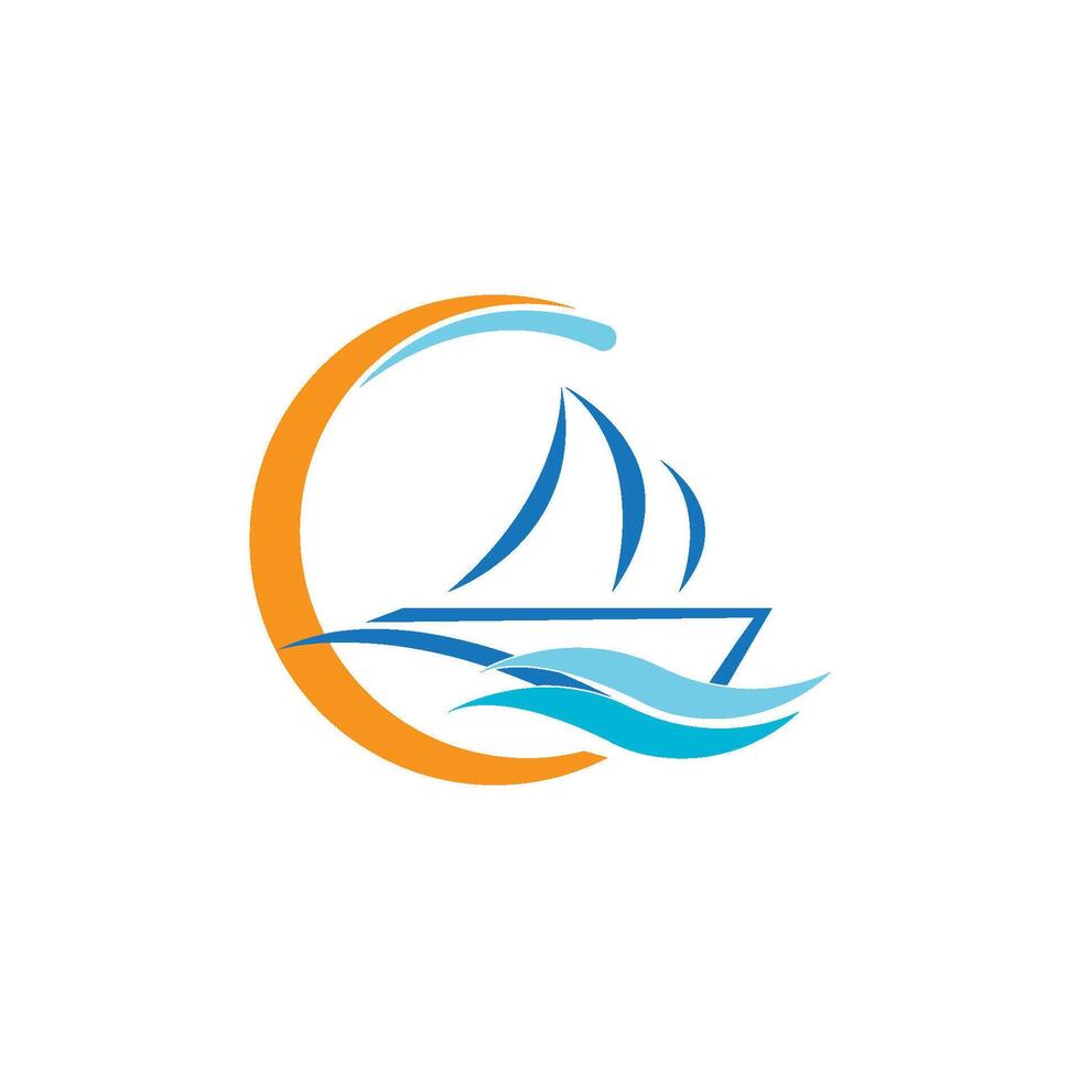 Boat logo template vector