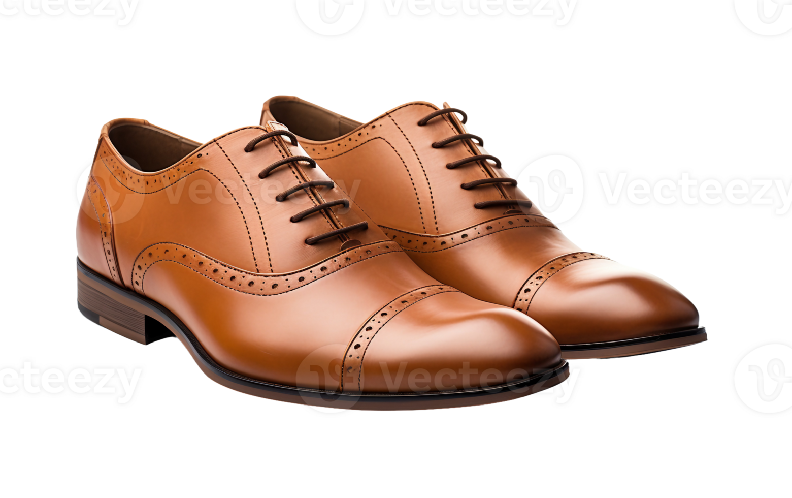 Brown Oxford Shoes On Transparent Background png