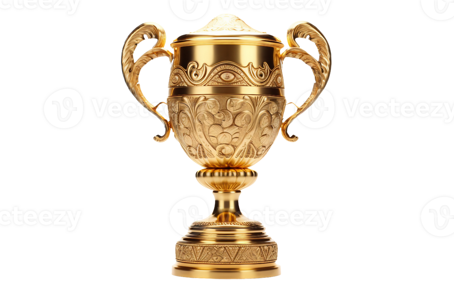 The Elegance of a Gold Trophy On Transparent Background png