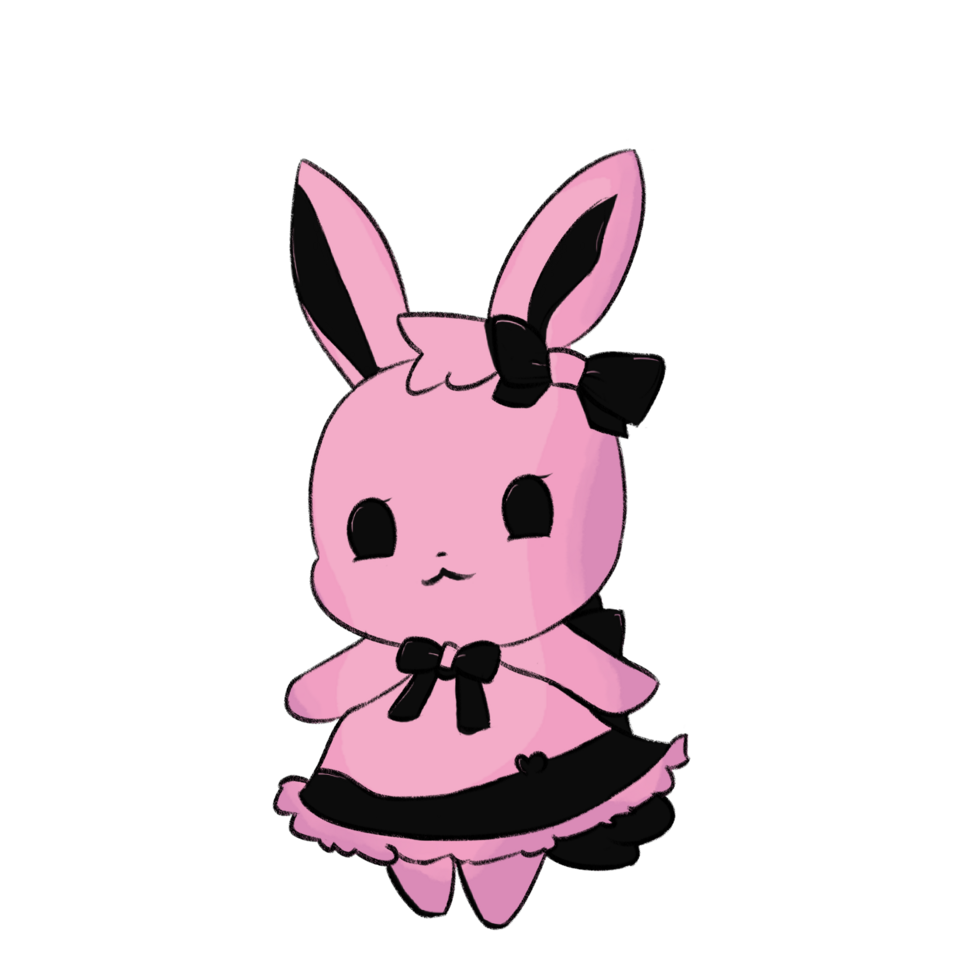 carino coniglio con grande rosa orecchie. isolato illustrazione. animale cartone animato carattere, illustrazione. png