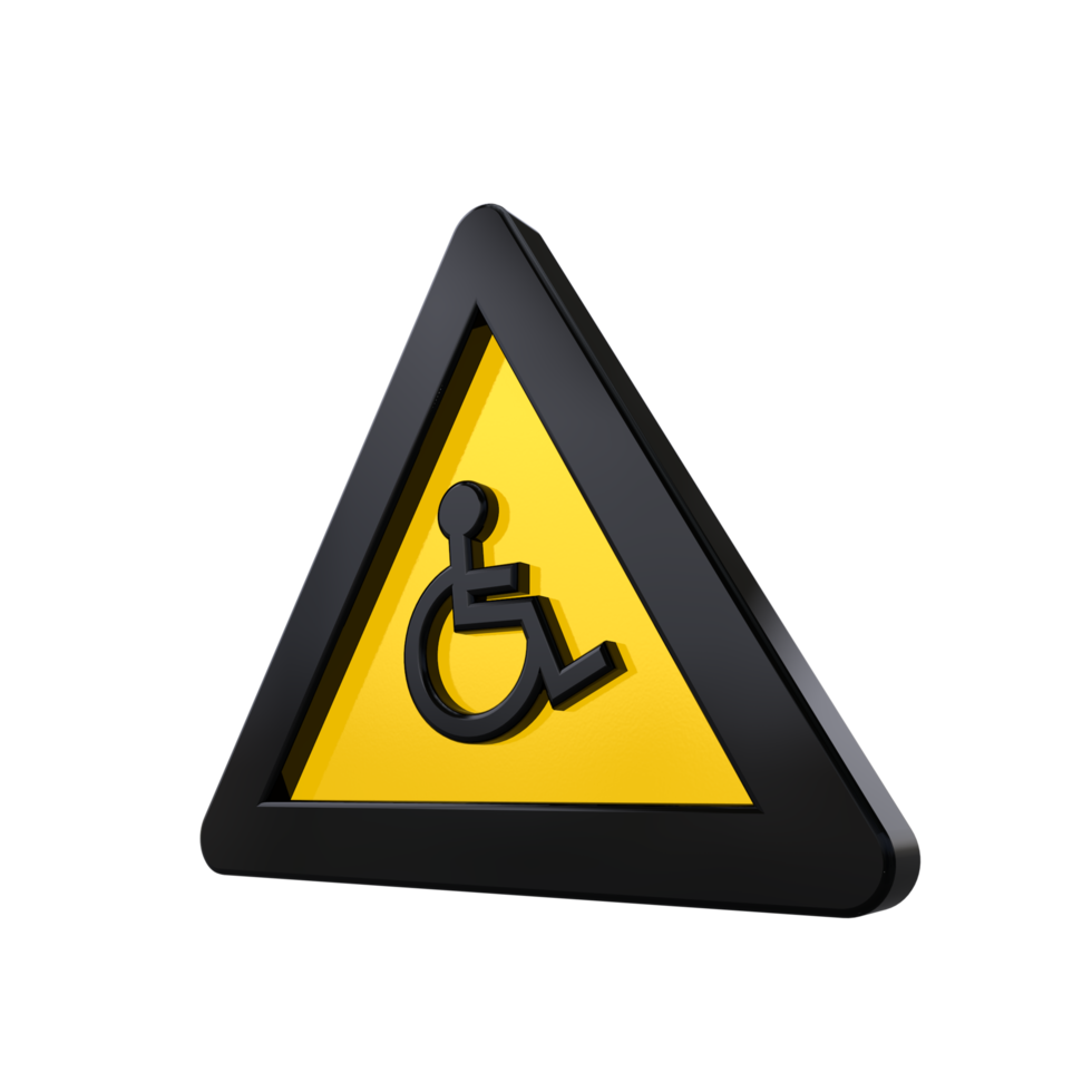 Warning Sign 3D render png