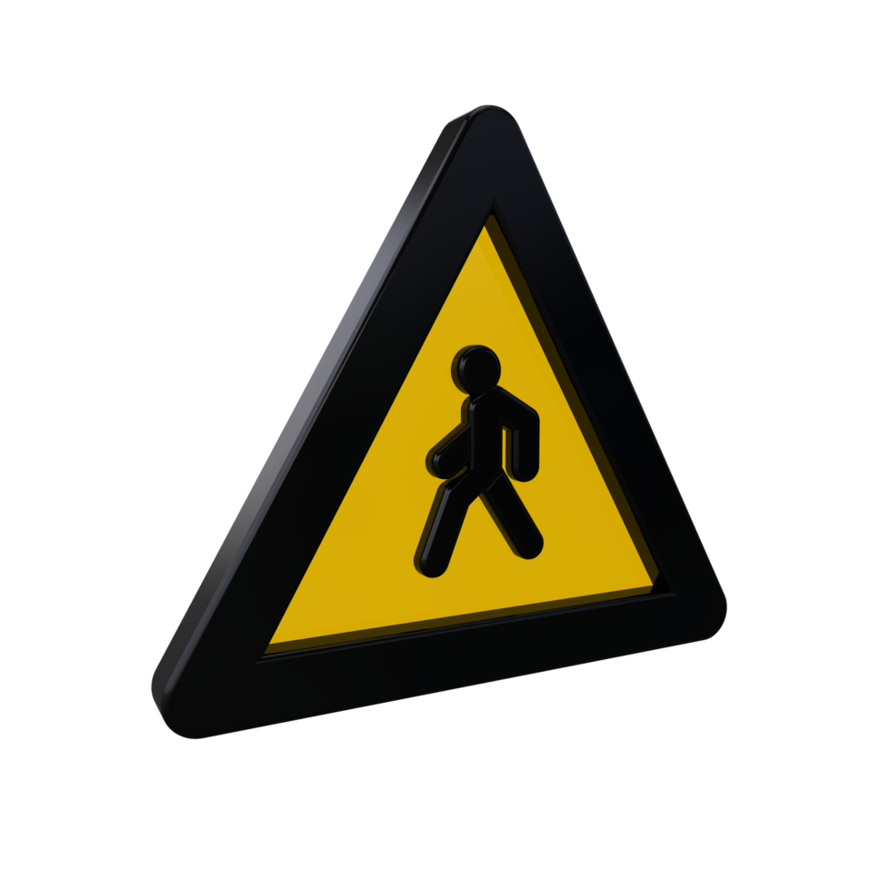 Warning Sign 3D render png