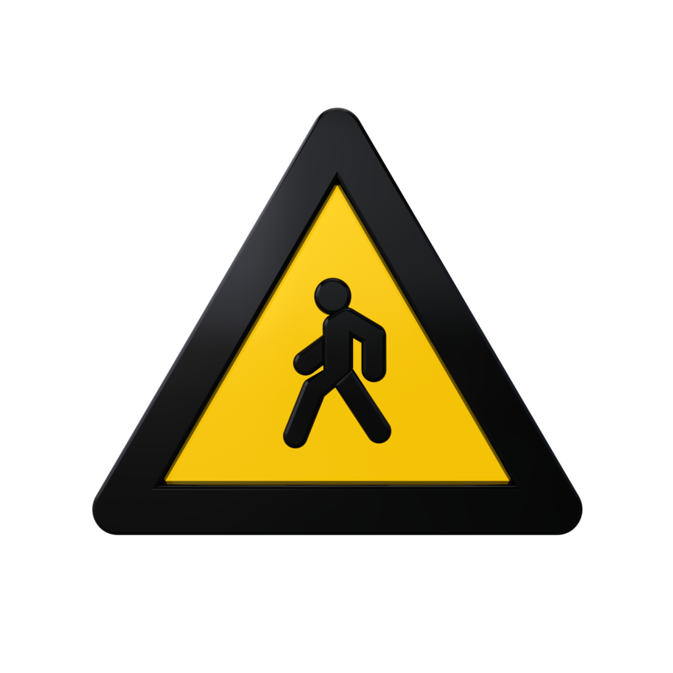Warning Sign 3D render png