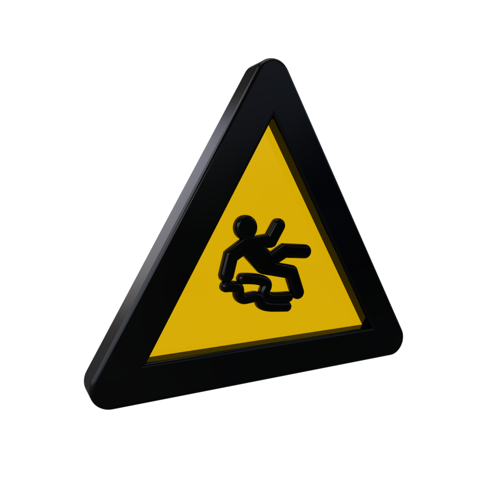 Warning Sign 3D render png