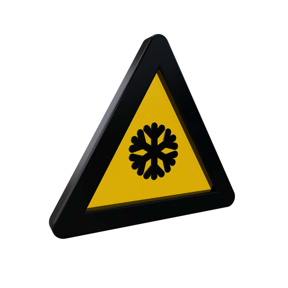 Warning Sign 3D render png
