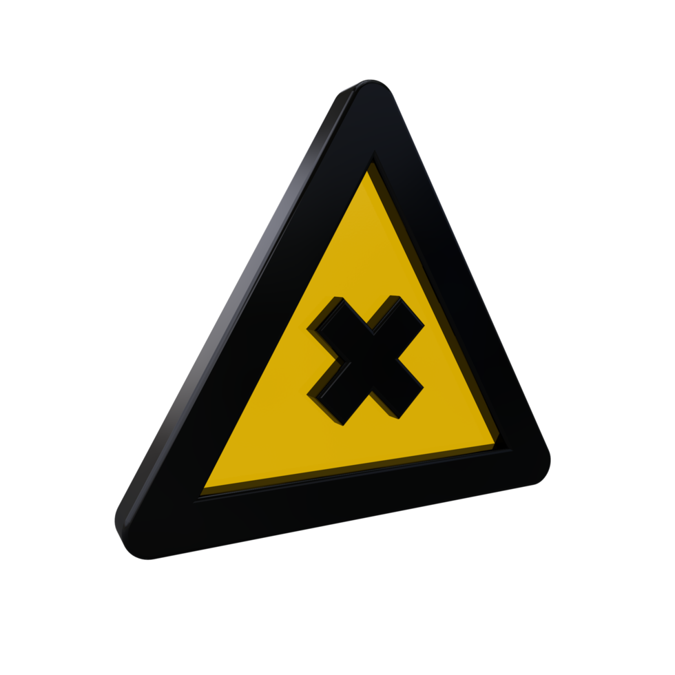 Warning Sign 3D render png