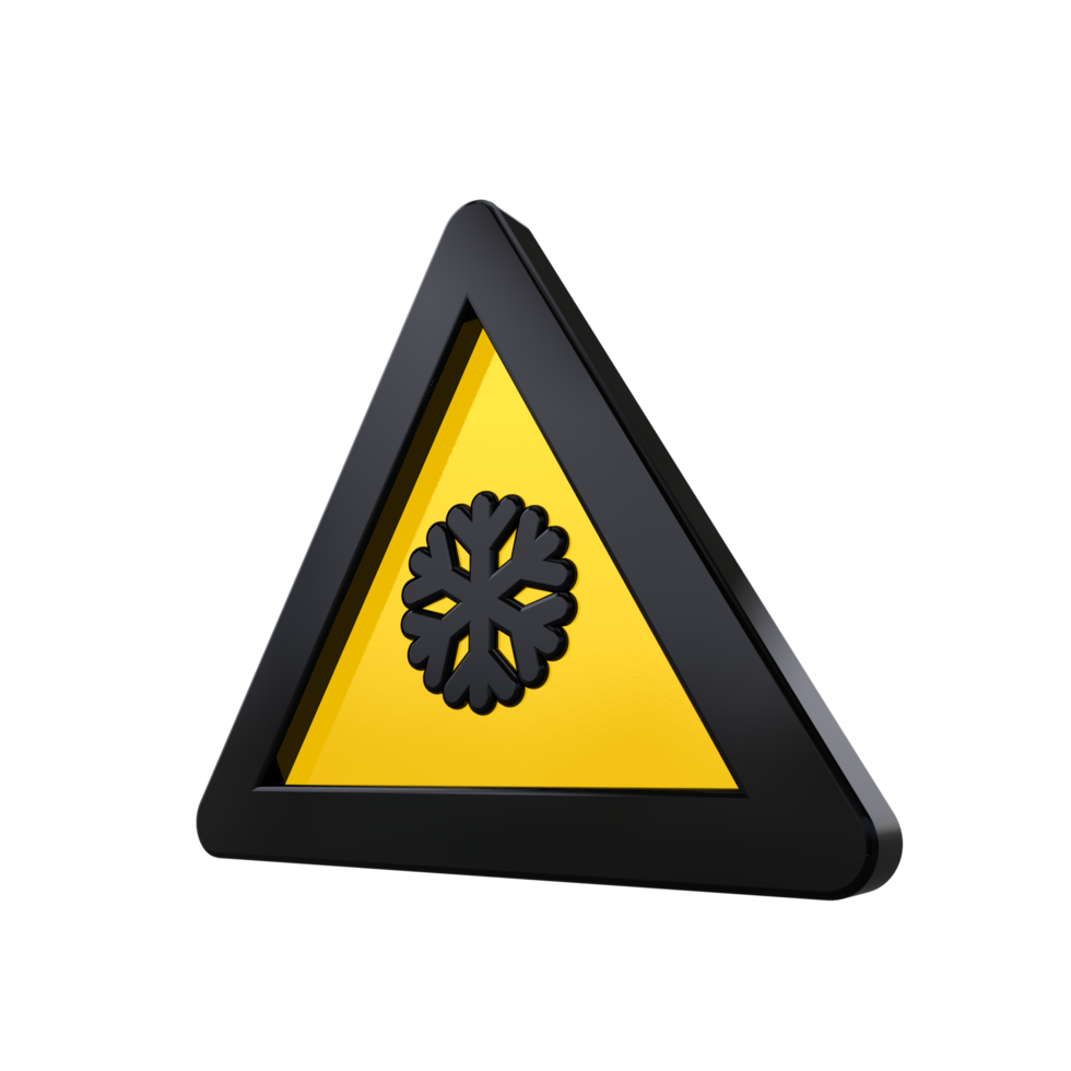 Warning Sign 3D render png