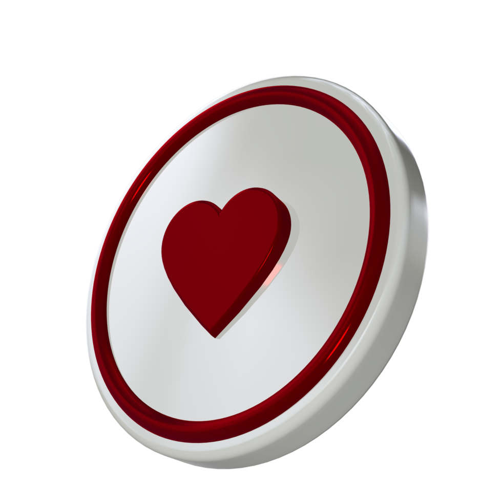 Heart icon with red material png